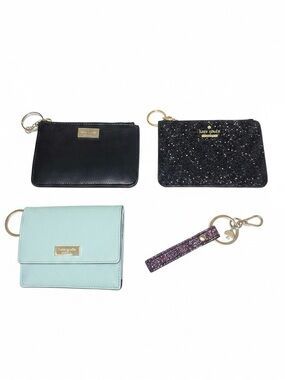 Kate Spade Cardholder Wallet Bundle ♠️ Black + Glitter + Mint + Keychain - lot